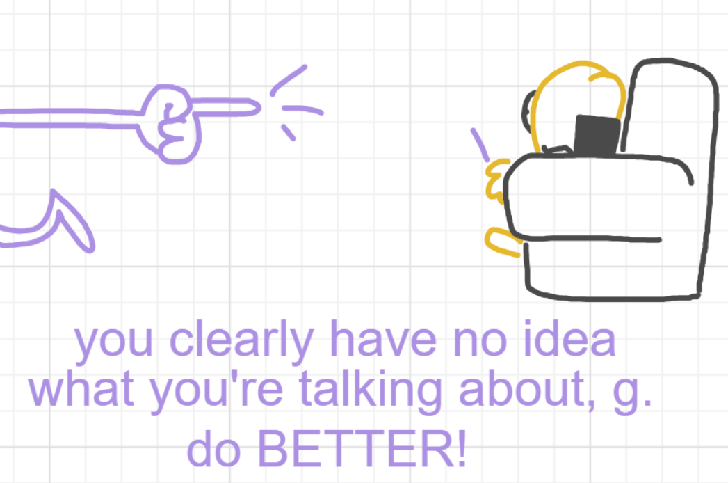 A panel from I've Been Everywhere, Man, episode nine of the Board Boards object show by Furretwalk/WalkingFurret.